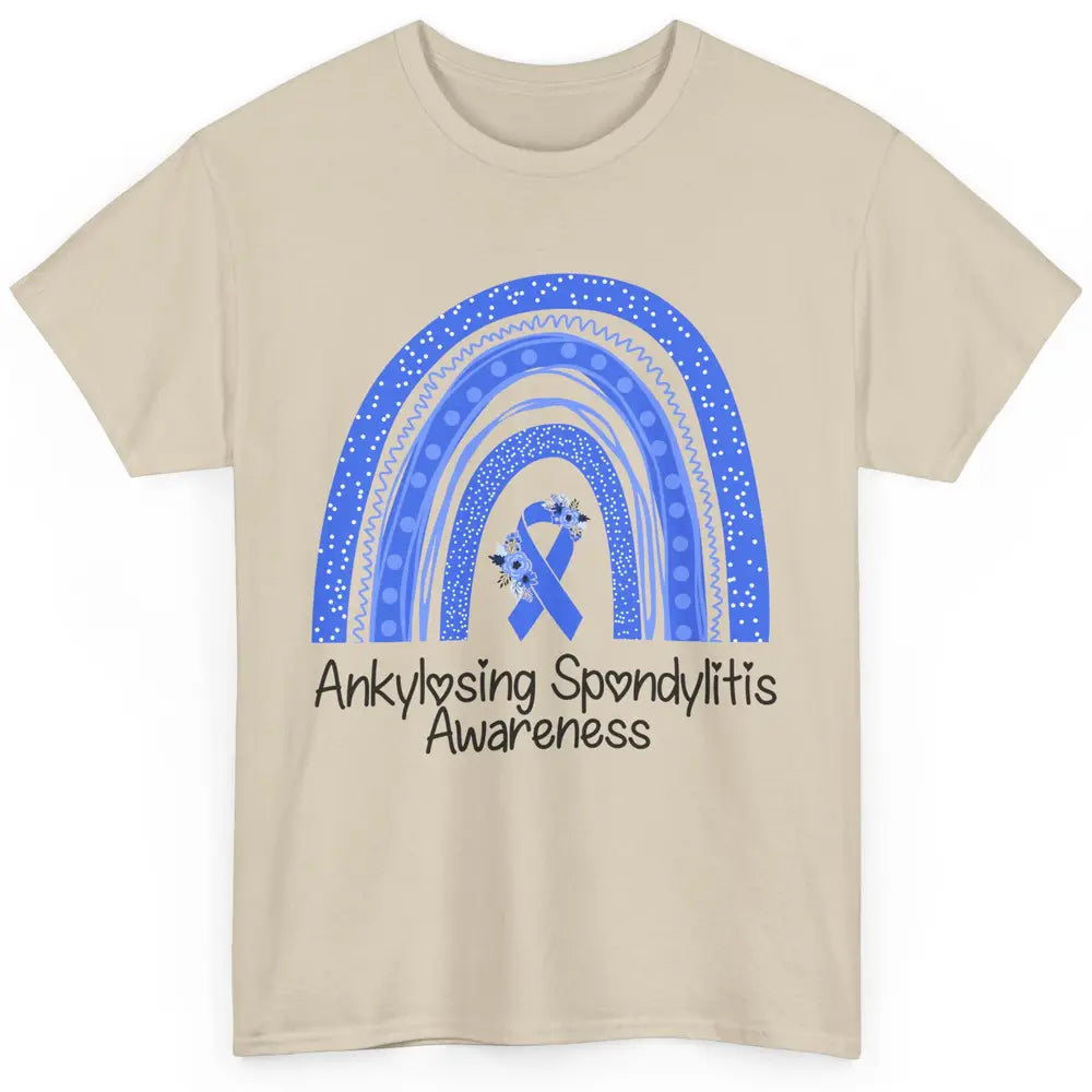 Ankylosing Spondylitis Awareness Support Floral Blue Rainbow Classic Unisex T-Shirt