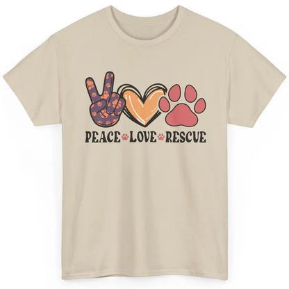 Dog Paws Peace Love Rescue Dog Mom Mothers Day Dog Lovers Classic Unisex T-Shirt