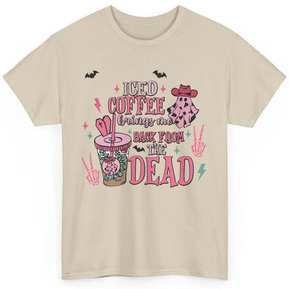 Cowboy Ghost Iced Coffee Brings Me Back Western Halloween Classic Unisex T-Shirt