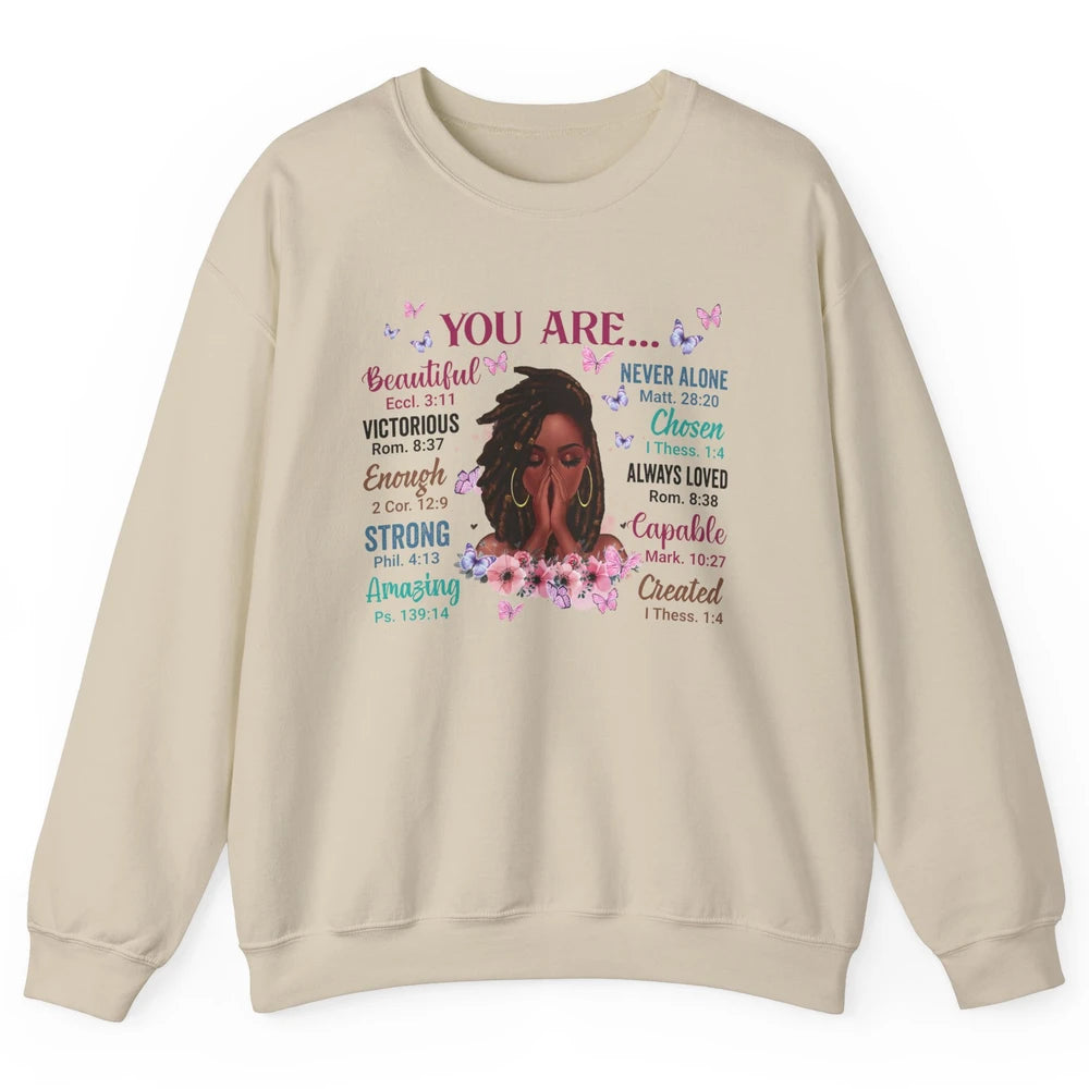 Black Girl God Says I Am Afro Woman Christian Religious Gift Unisex Crewneck Sweatshirt