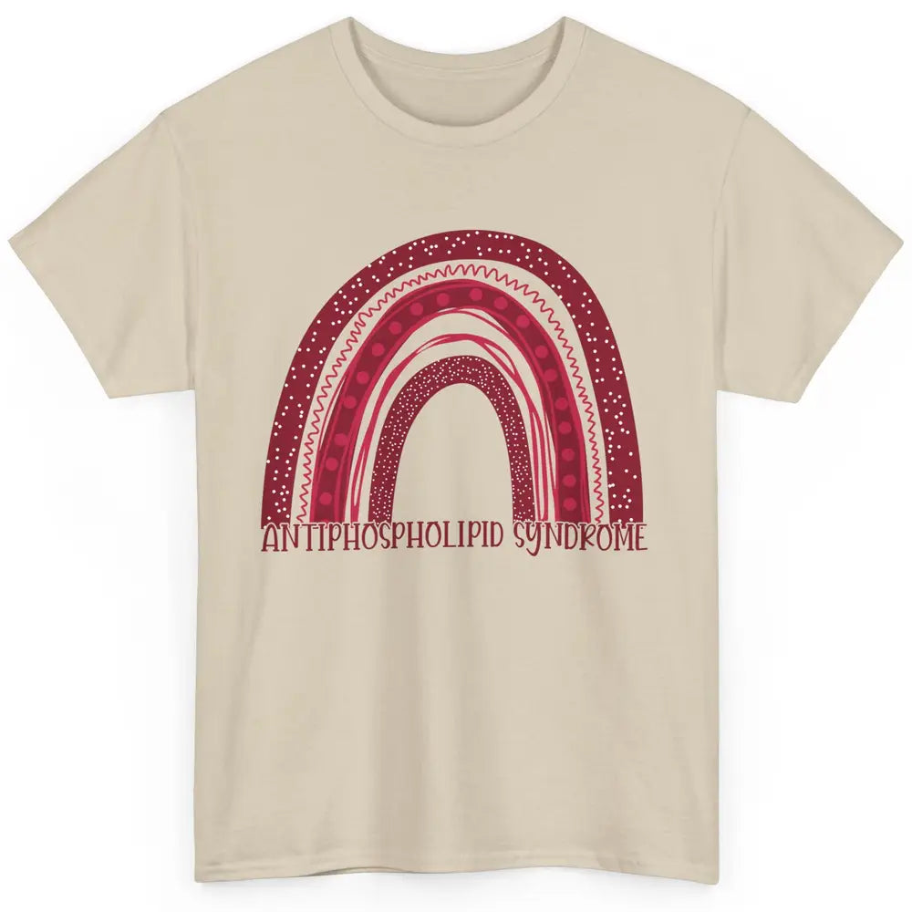 Antiphospholipid Syndrome Awareness APS Burgundy Rainbow Classic Unisex T-Shirt