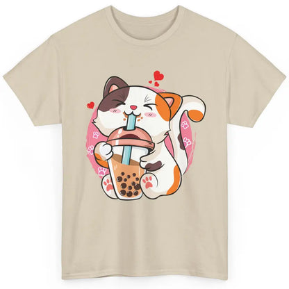 Boba Tea Cat Kawaii Cat Drink Milk Tea Kawaii Boba Cat Lover Classic Unisex T-Shirt