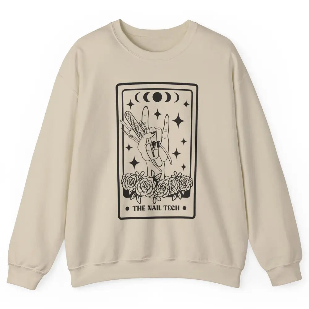 The Nail Tech Tarot Card Beautician Nail Boss Cosmetology Unisex Crewneck Sweatshirt