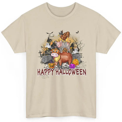 Farm Animal Haunted House Farming Halloween Spooky Season Classic Unisex T-Shirt