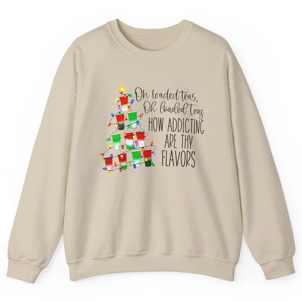 Loaded Teas Christmas Tree Fairy Lights Merry Christmas Unisex Crewneck Sweatshirt