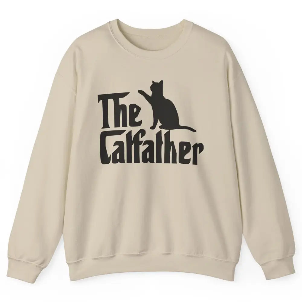 The Catfather Parody Funny Cat Lovers Cat Dad Fathers Day Unisex Crewneck Sweatshirt