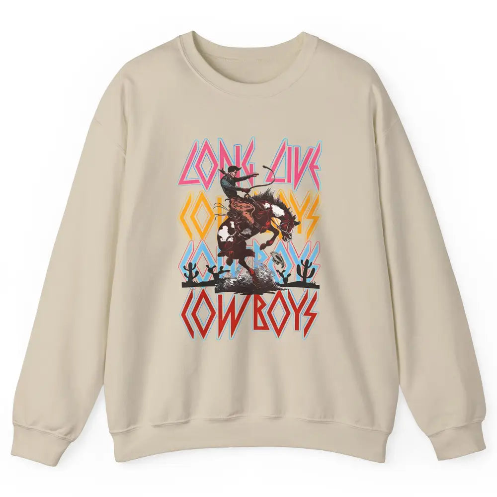 Texas Cowboys Cowgirl Rodeo Western Country Retro Horserider Unisex Crewneck Sweatshirt