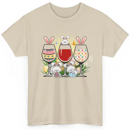 Floral Wine Glasses Easter Bunny Ears Rabbit Alcohol Egg God Classic Unisex T-Shirt