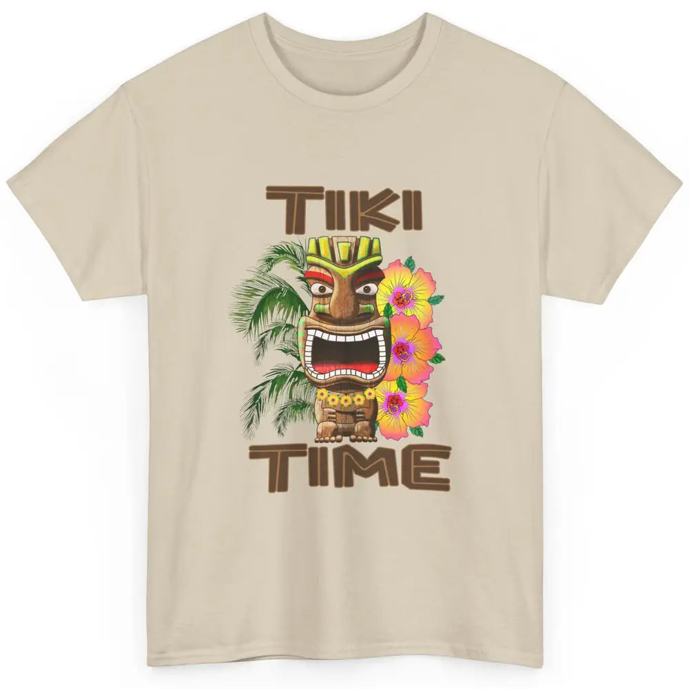 Aloha Flower Luau Tiki Time Hawaii Palm Tree Paradise Beach Classic Unisex T-Shirt