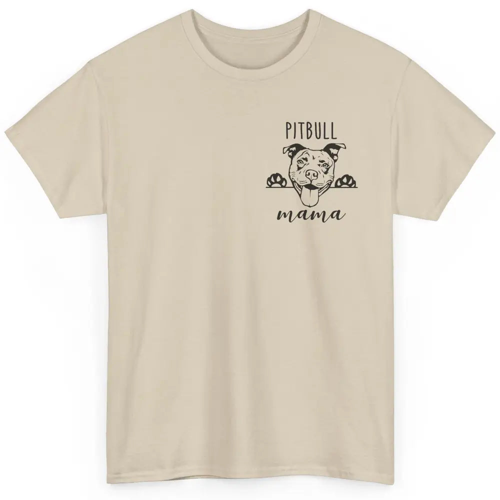 Cute Pitbull Mama Pocket Funny Hiding Dog Pet Mom Lover Classic Unisex T-Shirt