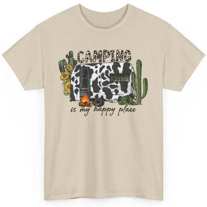 Desert Cactus Cowhide Camping Trailer Western Country Camper Classic Unisex T-Shirt