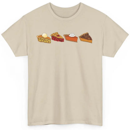 Retro Thanksgiving Pies Pumpkin Pie Pecan Pie Apple Pie Fall Classic Unisex T-Shirt