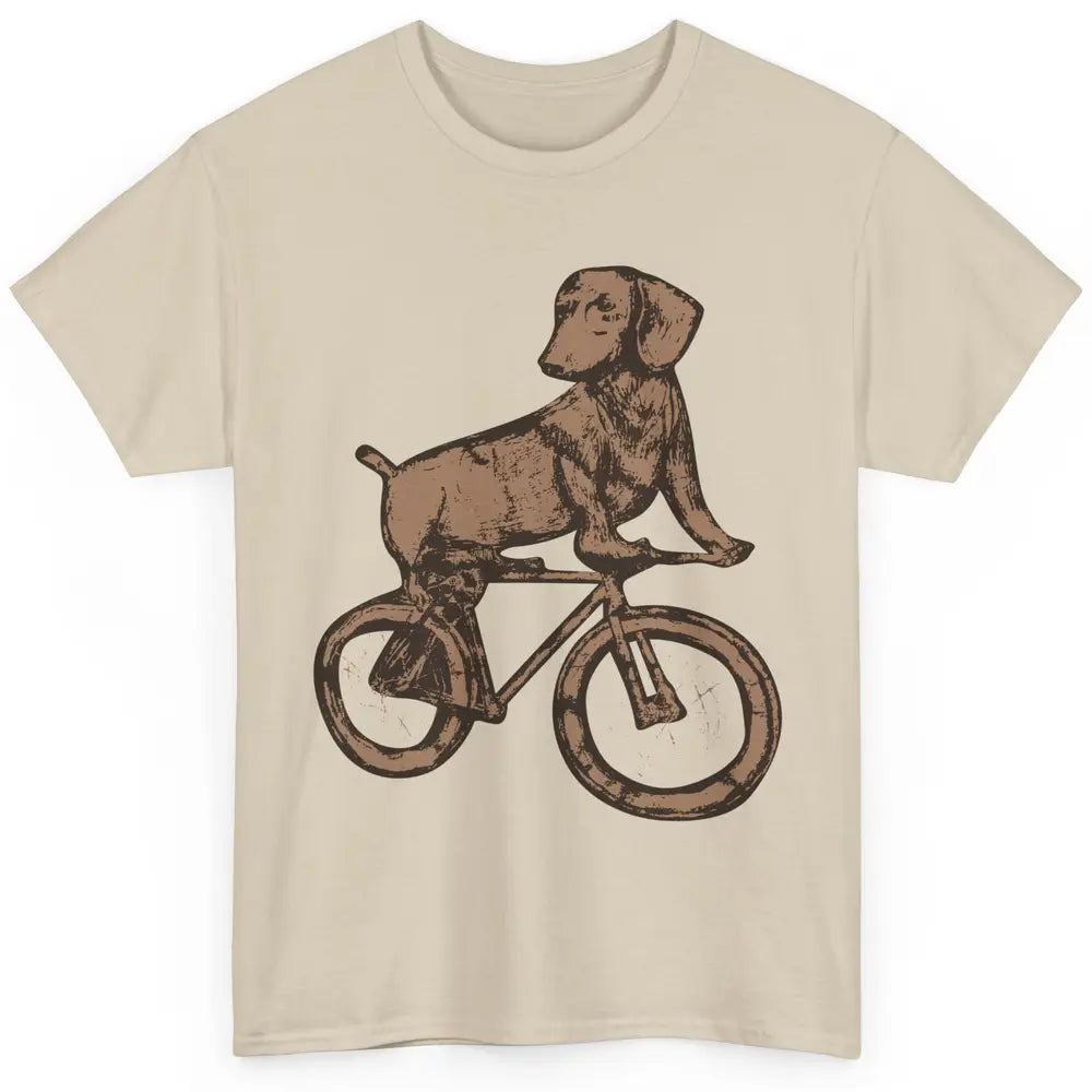 Dachshund On A Bike Funny Dachshund Bicycle Lovers Gift Classic Unisex T-Shirt