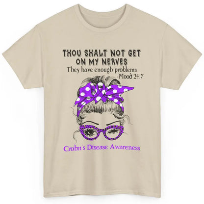 Crohns Disease Awareness Not Get On Nerves Messy Hair Woman Classic Unisex T-Shirt