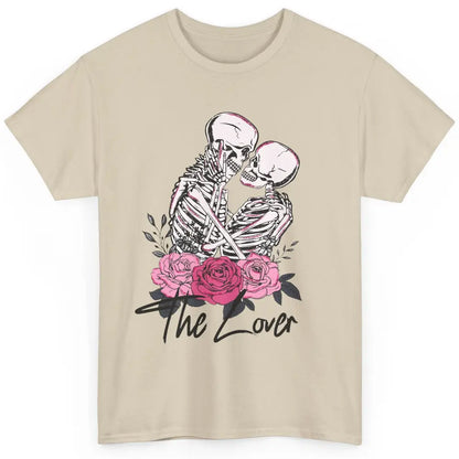 Floral Skeleton Couple The Lovers Tarot Card Valentines Day Classic Unisex T-Shirt