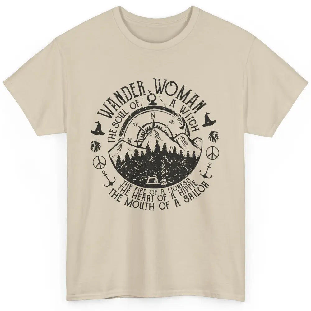 Retro Soul Of A Witch Wander Woman Compass Hiking Camping Classic Unisex T-Shirt