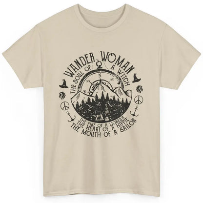 Retro Soul Of A Witch Wander Woman Compass Hiking Camping Classic Unisex T-Shirt