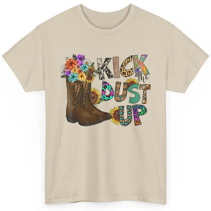 Floral Cowgirl Boots Kick Dust Up Sunflower Leopard Rodeo Classic Unisex T-Shirt