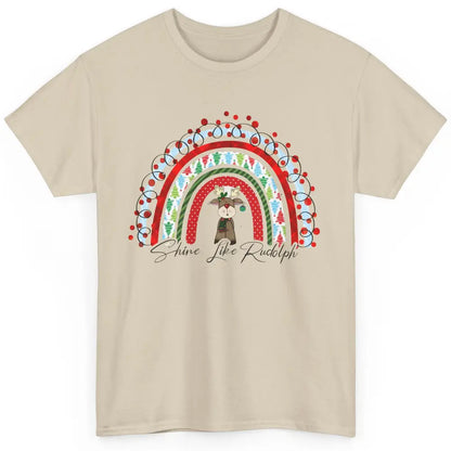 Boho Christmas Tree Rainbow Shine Like Reindeer Christmas Classic Unisex T-Shirt