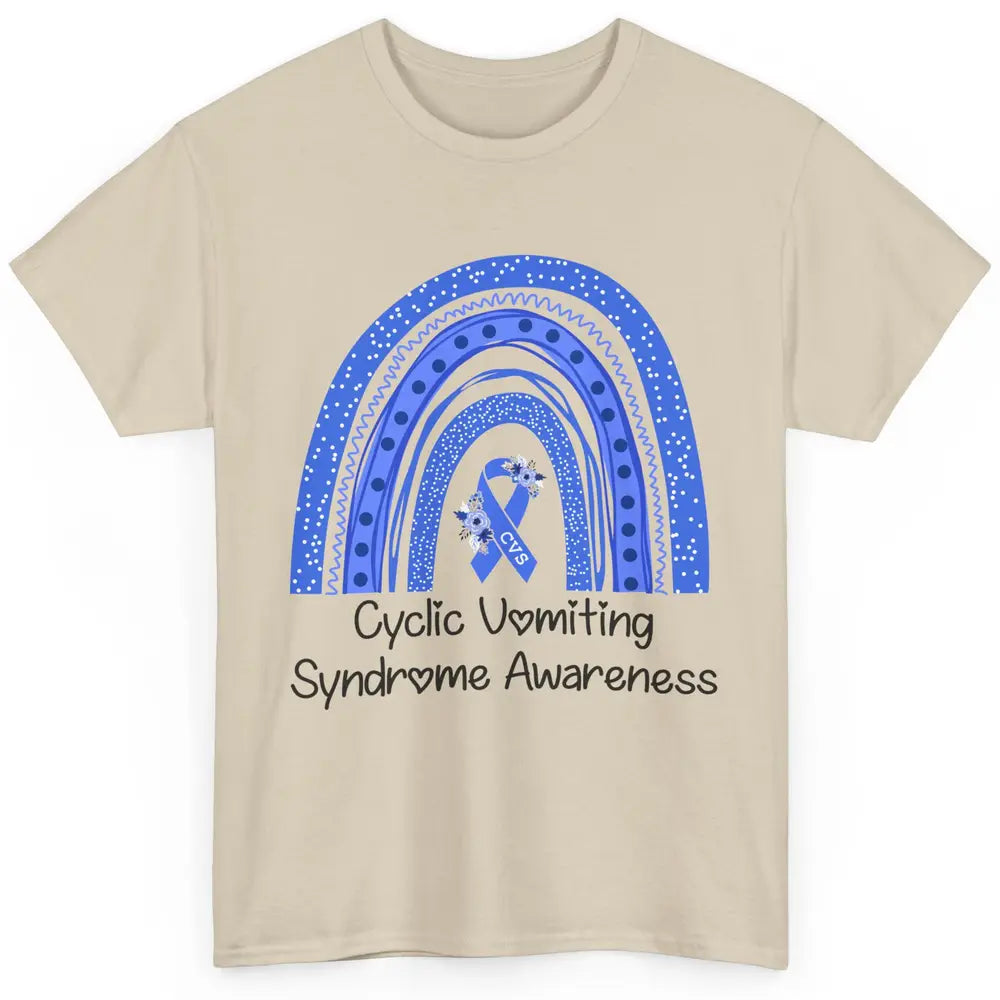 Cyclic Vomiting Syndrome Awareness Blue Ribbon Rainbow Classic Unisex T-Shirt