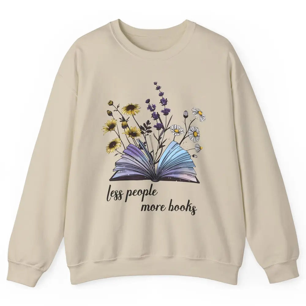 Aesthetic Less People More Books Literature Gothic Reader Unisex Crewneck Sweatshirt