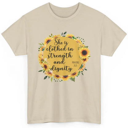 Christian She Is Clothed In Strength Dignity Inspirational Classic Unisex T-Shirt