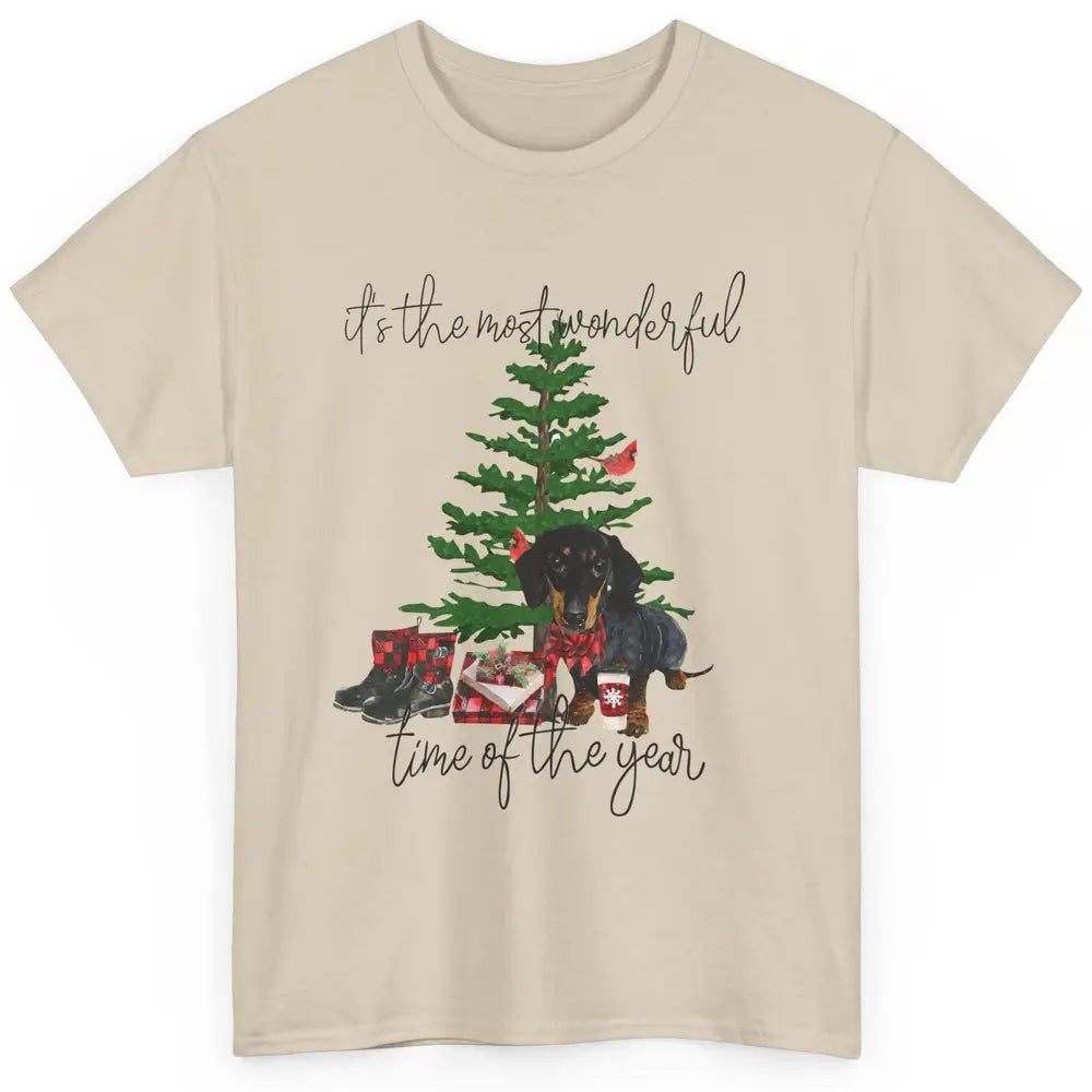 Dachshund Christmas Tree The Most Wonderful Time Of The Year Classic Unisex T-Shirt