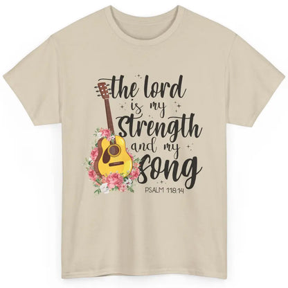 Floral Christian Lord Is My Strength And My Song Bible Verse Classic Unisex T-Shirt