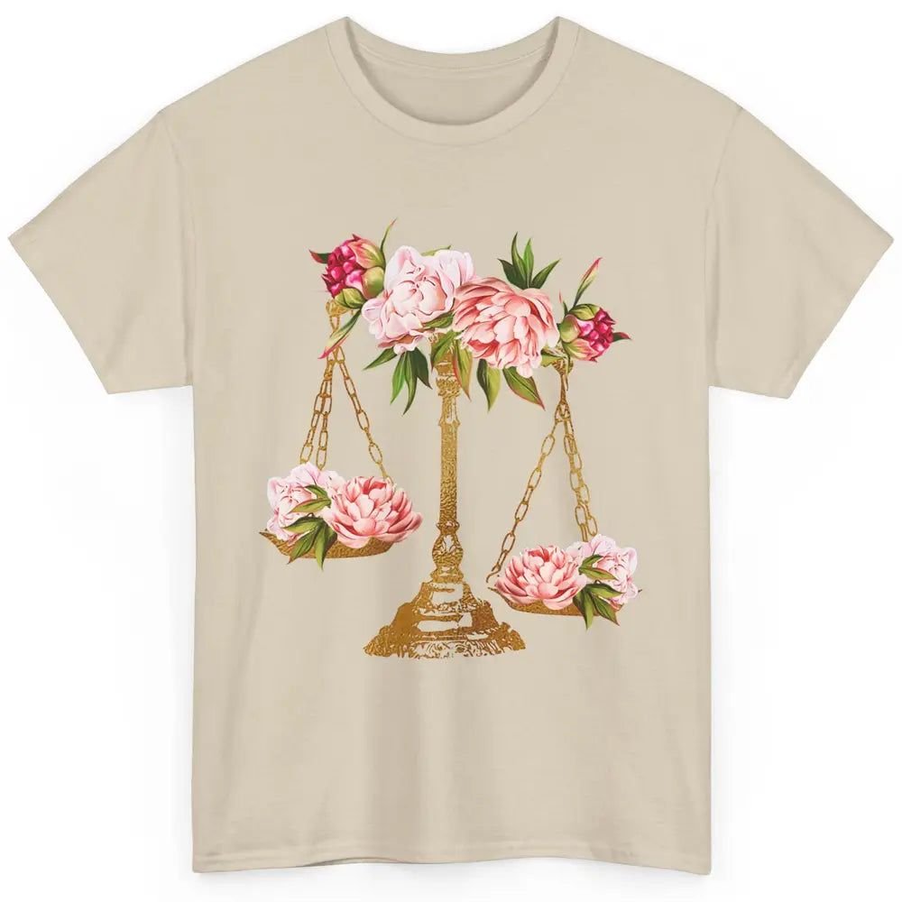 Wildflowers Lawyer Office Scales Decor Justice Law School Classic Unisex T-Shirt