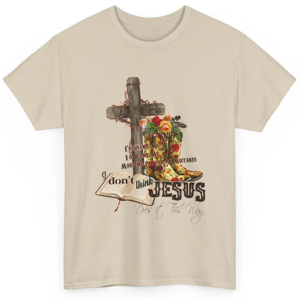 Floral Cowgirl Boots Jesus Done It Cross Faith Bible Verse Classic Unisex T-Shirt