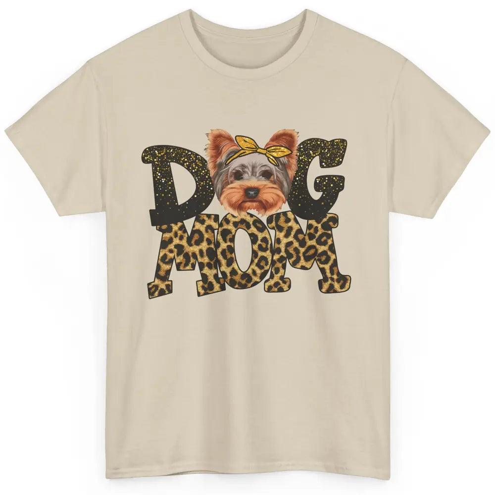 Yorkie Mom Bandana Dog Mom Leopard Yorkshire Dog Mother Gift Classic Unisex T-Shirt