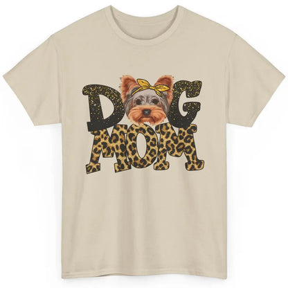 Yorkie Mom Bandana Dog Mom Leopard Yorkshire Dog Mother Gift Classic Unisex T-Shirt