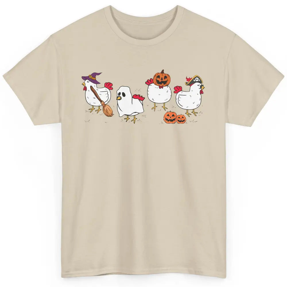 Chicken Ghost Funny Halloween Farm Spooky Chicken Lover Gift Classic Unisex T-Shirt