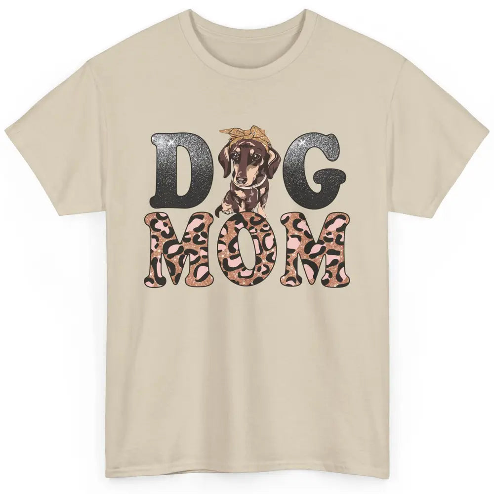 Dachshund Leopard Dog Mom Wiener Dog Lovers Dog Lady Classic Unisex T-Shirt