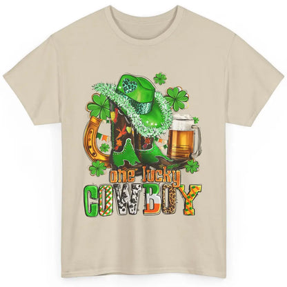 Western Lucky Cowboy Boots Clover Leopard St Patricks Day Classic Unisex T-Shirt