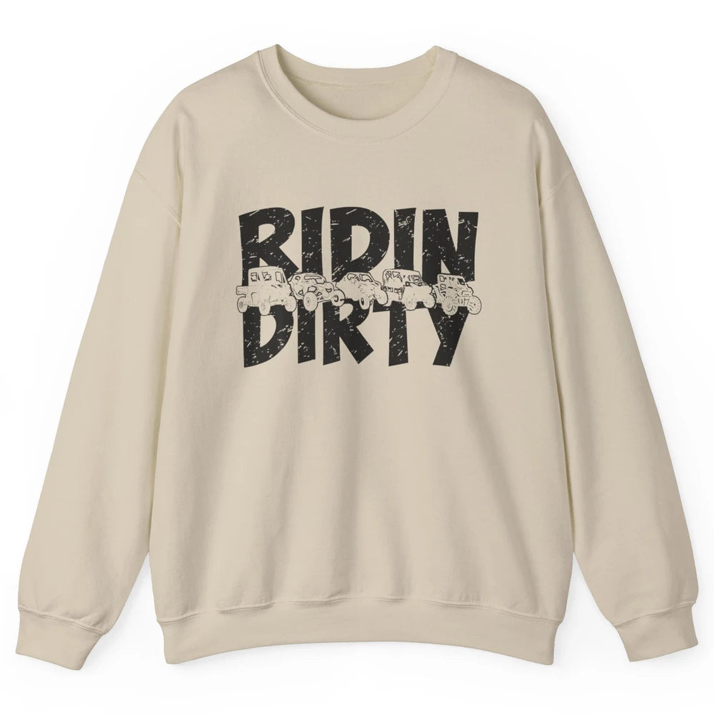 Retro UTV SXS Rider Riding Dirty ATV Offroad Riding SXS Life Unisex Crewneck Sweatshirt