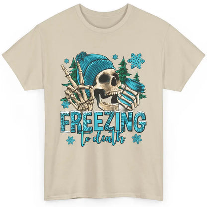 Funny Leopard Skull Freezing To Death Funny Christmas Winter Classic Unisex T-Shirt