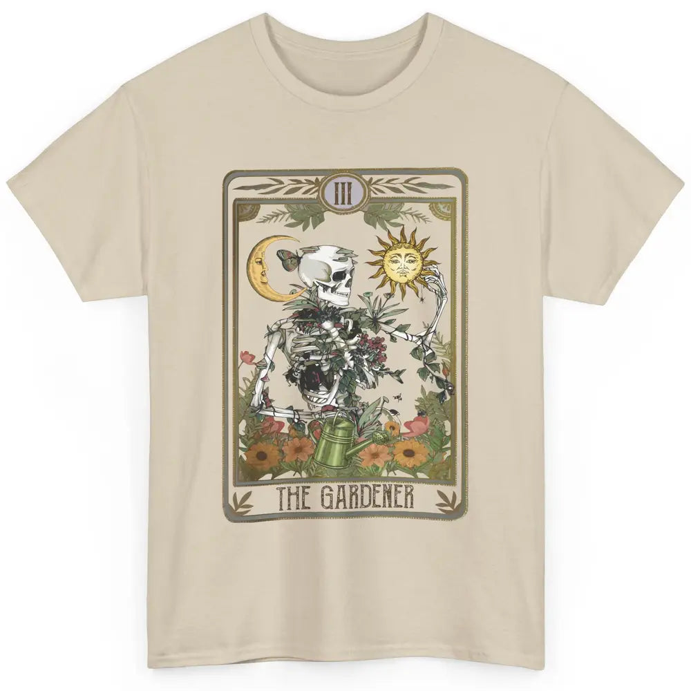 Floral Skeleton Gardening Tarot The Gardener Plant Lovers Classic Unisex T-Shirt