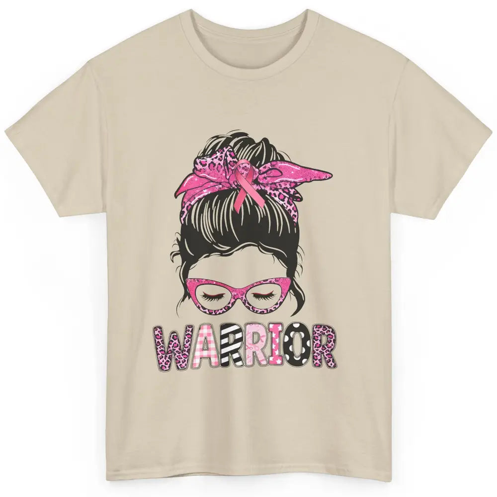 Warrior Fights Cancer Pink Leopard Ribbon Cancer Awareness Classic Unisex T-Shirt