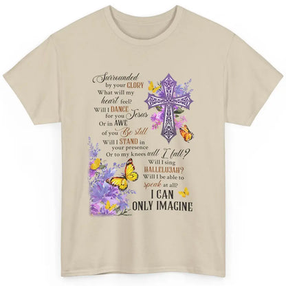 Floral Christian Cross I Can Imagine Bible Verse Religious Classic Unisex T-Shirt