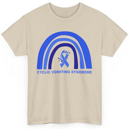 Cyclic Vomiting Syndrome Awareness Blue Ribbon Rainbow Classic Unisex T-Shirt