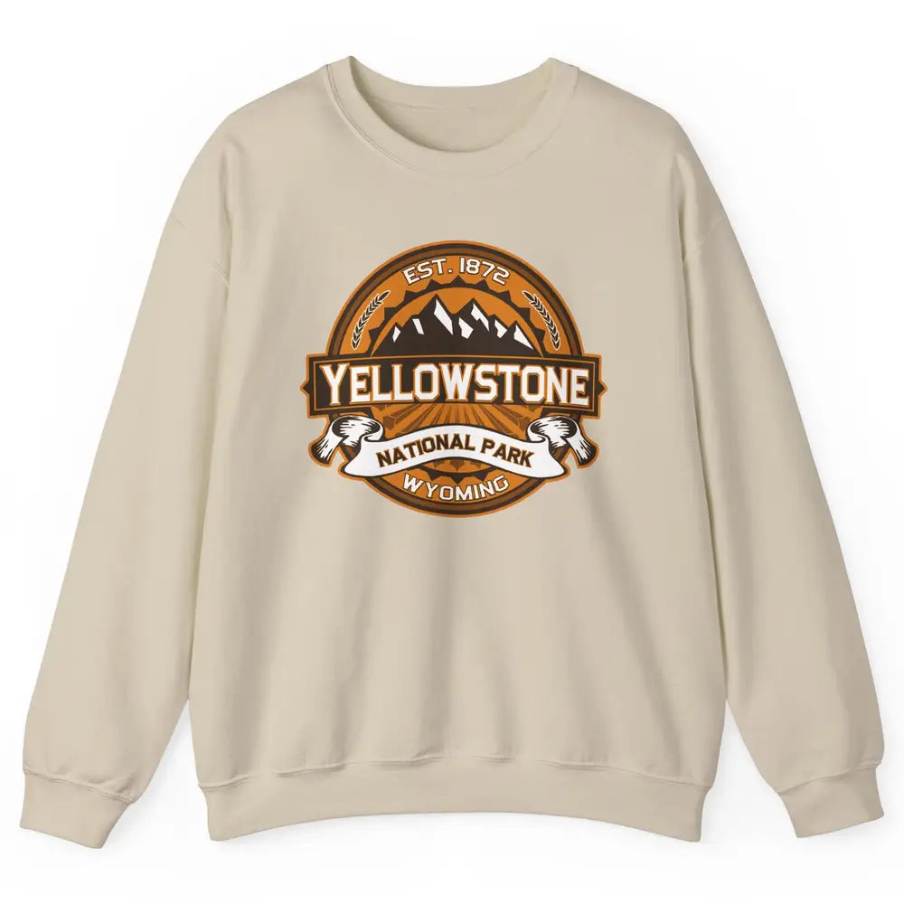 Yellowstone National Park Wyoming Golden Mountains Vintage Unisex Crewneck Sweatshirt