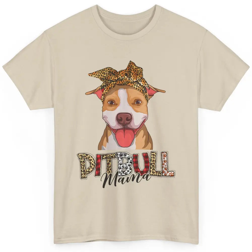 Cute Pitbull Mama Leopard Mothers Day Funny Pittie Women Dog Classic Unisex T-Shirt