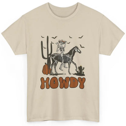 Cool Howdy Skeleton Horse Cowboy Skull Cactus Desert Western Classic Unisex T-Shirt