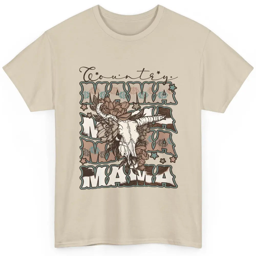 Floral Boho Bull Skull Country Mama Desert Spirit Western Classic Unisex T-Shirt