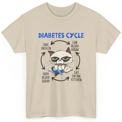 Diabetes Cycle Funny Cat Awareness Insulin Grumpy Warrior Classic Unisex T-Shirt