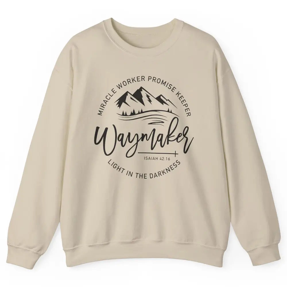 Waymaker Miracle Worker Light In The Darkness Bible Verse Unisex Crewneck Sweatshirt