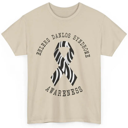 Ehlers Danlos Syndrome Awareness EDS Zibra Ribbon Rainbow Classic Unisex T-Shirt