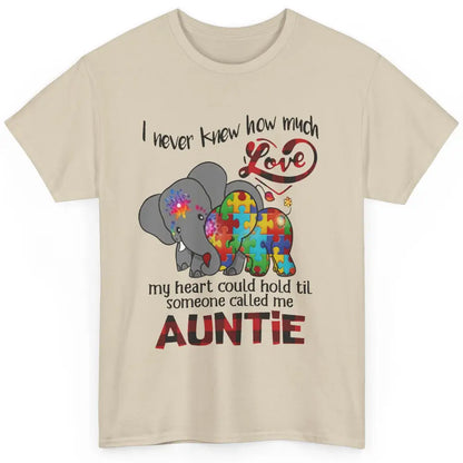 Elephant Autism Aunt Never Knew How Much Love My Heart Hold Classic Unisex T-Shirt