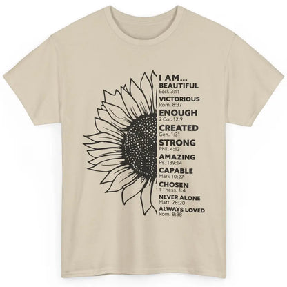 Sunflower God Says I Am Bible Verse Christian Inspirational Classic Unisex T-Shirt